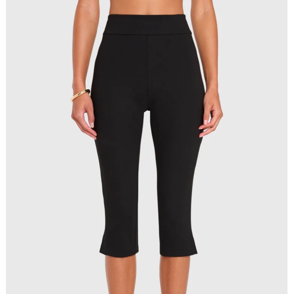 Amanda Uprichard Black Cropped Flare Capri Pants - Picture 1 of 4